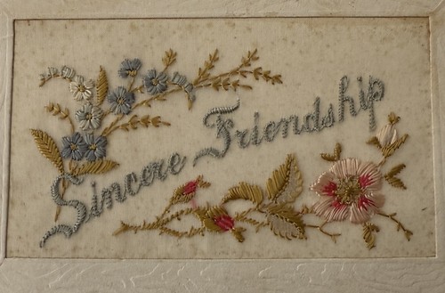Ww1 silk postcard - ww1, ‘sincere