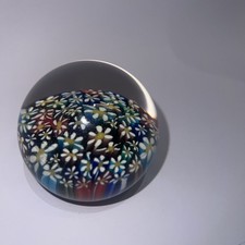 BEAUTIFUL VTG MURANO Multicolored Floral MILLEFIORI Glass Paperweight 2.5"W