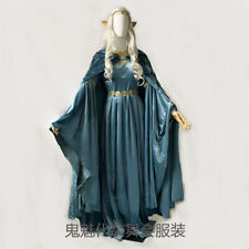 Lord of the Rings Lotr Elven Queen Costume Fancy Dress Outfits Blue Halloween