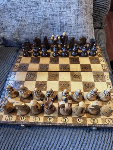 Vinatge folding wooden chess - folding,
