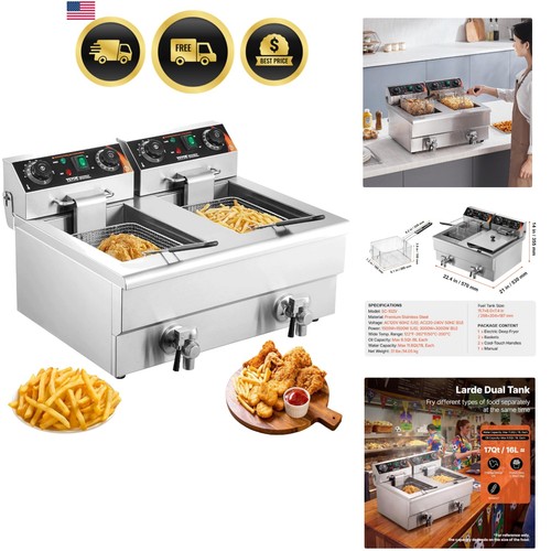 Commercial deep fryer - commercial, dual