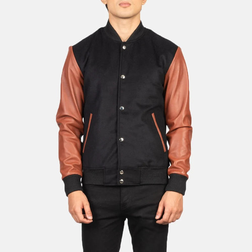 Men black wool - black,