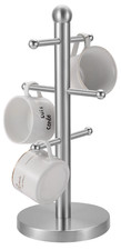 Stainless Steel Mug Tree Stand –6 Hook Coffee/Tea Cup Holder Rack for Countertop