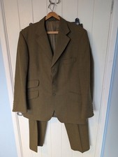 Magee England Huntsman Suit Green Box Check New Wool Tweed 42 34 W 31 L