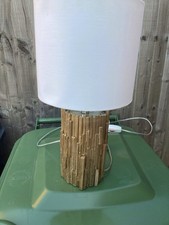 Gold selenite table lamp