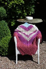 Large Vintage Hand Crochet Blanket Granny Throw Camper Retro Festival