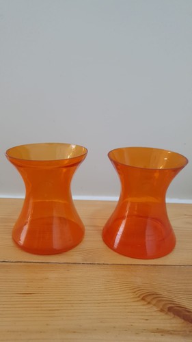 Pair vintage orange - orange, glass
