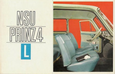 NSU Prinz 4 L 1965 UK Market Foldout Sales Brochure