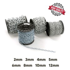 Strong Heavy Duty Steel Chain BZP Bright Zinc Plated Side Welded Security Links