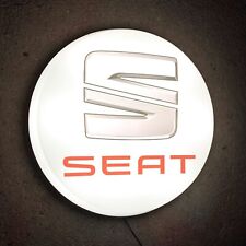 SEAT ILLUMINATED LED LIGHT GARAGE WALL SIGN AUTOMOBILIA IBIZA LEON CUPRA R SPORT