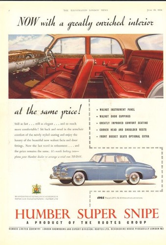 1954 humber super snipe car - 1954,