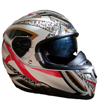 SHARK S900 RARE FLAG HELMET & INTERNAL VISOR L LARGE 59 60 NO MAIN VISOR WHITE  