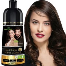 Hair Dye Shampoo 3 in 1 Herbishh Dark Brown Shampoo