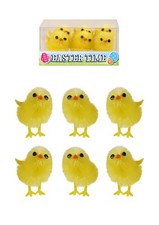 Pack of 6 Fluffy Yellow Chicks