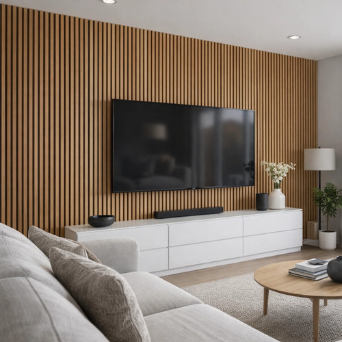 Oak slatted acoustic wall - slatted,