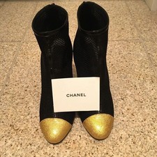 CHANEL mesh Heel Boots Bootie