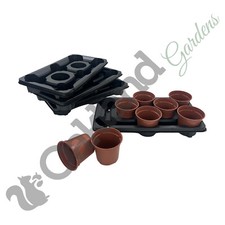 Plant Pots With Carry Trays 6cm 7cm 9cm 10.5cm 13cm Square Round Market Pot Tray