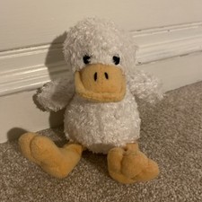 White Plush Seated Aylsbury Duck Baylis & Harding Soft Toy bean bottom Rare 8”