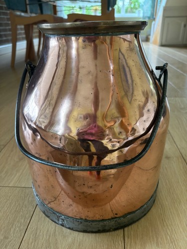 Vintage copper milk churn - milk,