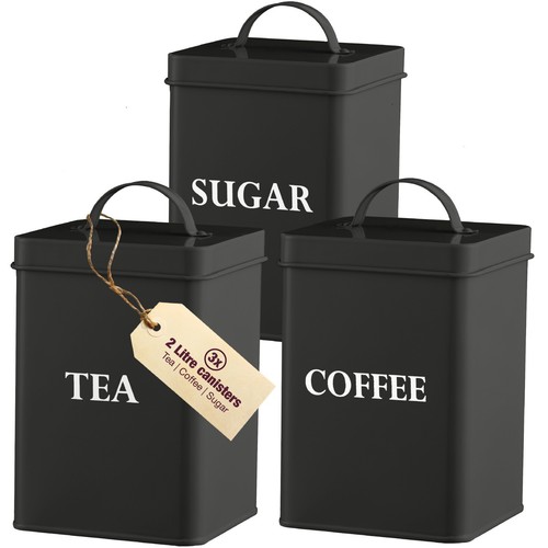 Tea coffee sugar canisters - sugar,