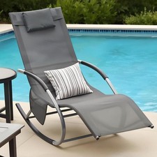 Grey Sun Lounger Garden