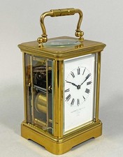 FINE LARGE STRIKING CARRIAGE CLOCK by GOLDSMITHS COMPANY REGENT ST LONDON