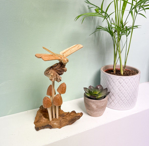 Hand carved dragonfly ornament - hand,