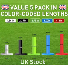 Golf Rubber Tees Driving Range 5Pcs Pack Mixed Size Practice Mat UK Seller