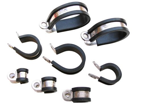 Rubber lined clip stainless - rubber,
