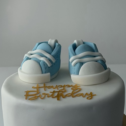 Blue boots cake - toppers, edible