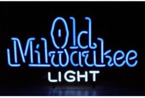 Old milwaukee light glass neon - old,