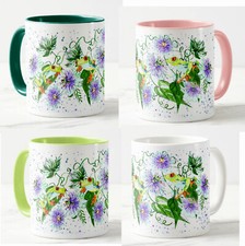 Frog in Flowers Passion flower Animals Watercolour Art Coloured Mug Cup
