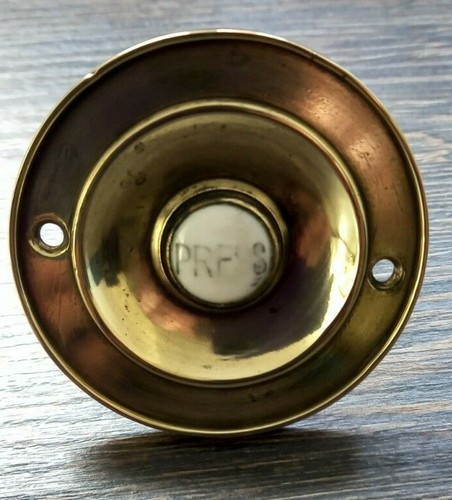 Victorian door bell brass - , with