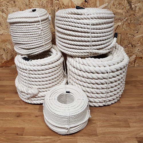 Cotton rope sash - cord, white