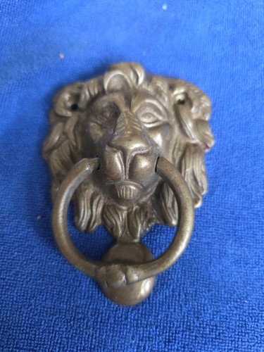 Vintage brass lions head - head, door