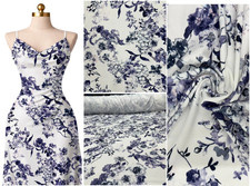 Lavender Navy Floral Print