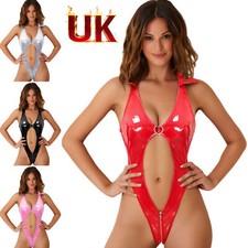 UK Womens Wet Look Hollow Out