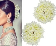 White Gajras Floral Hair and Hand Gajra Hair Gajra Handmade For Women Pack Of 4
