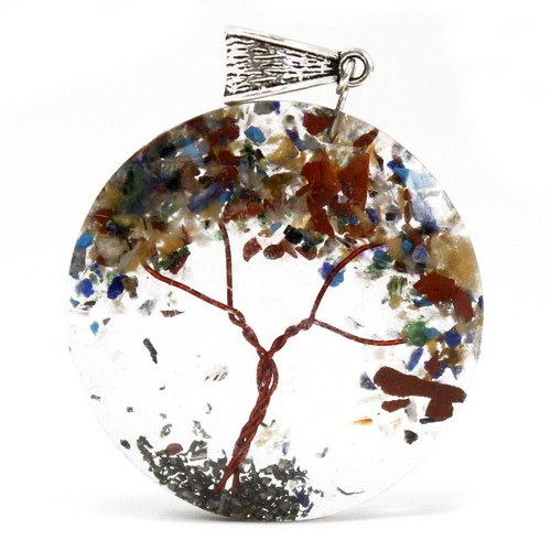 Orgonite power pendant - orgonite, round