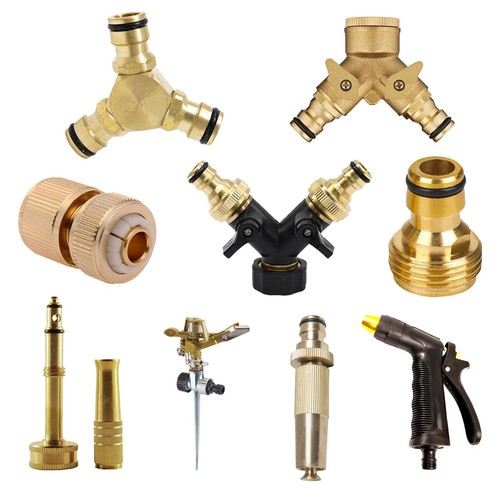 Universal brass tap connector - brass,