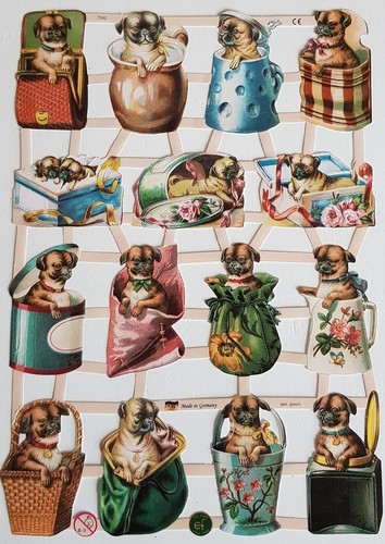 Vintage style pug - style, paper