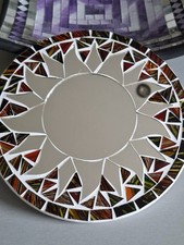 Mosaic Tile Mirror Sun Pattern