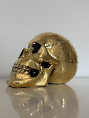 Skull ornament gold - ornament,