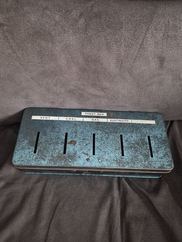 Vintage metal savings tin bank - vintage,