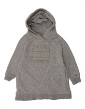 TOMMY HILFIGER Baby Girls Graphic Hooded Jumper Dress 12-18 Months Grey AO09