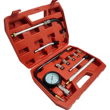 11PCS Petrol Engine Compression Tester Kit Fuel Cylinder Pressure Gauge Tool Set