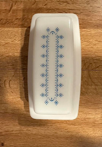 Vintage pyrex butter dish with - butter,