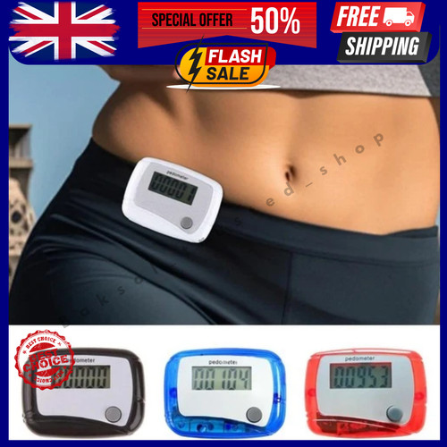 Lcd clip pedometer - on, step