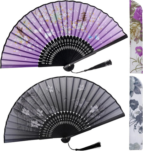 Handheld folding fans floral - handheld,