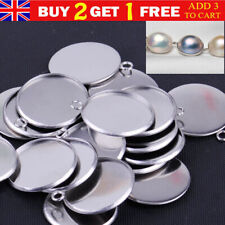 For Pendants DIY 6-30mm Stainless Steel Round Cabochon Blank Bezel Base Trays